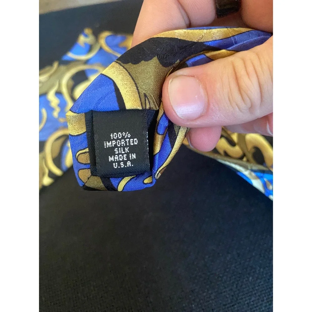 Grateful Dead Steal Your Face First Set Silk Tie Blue Gold Psychedelic Swirl USA